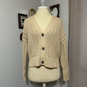Abercrombie & Fitch Beige Button-Up Cardigan